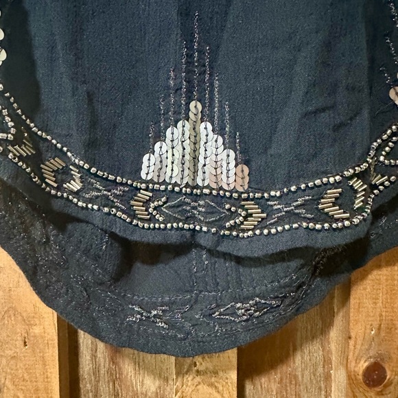 Free People Blue Embellished Sleeveless Crop Top XS - Picture 4 of 5